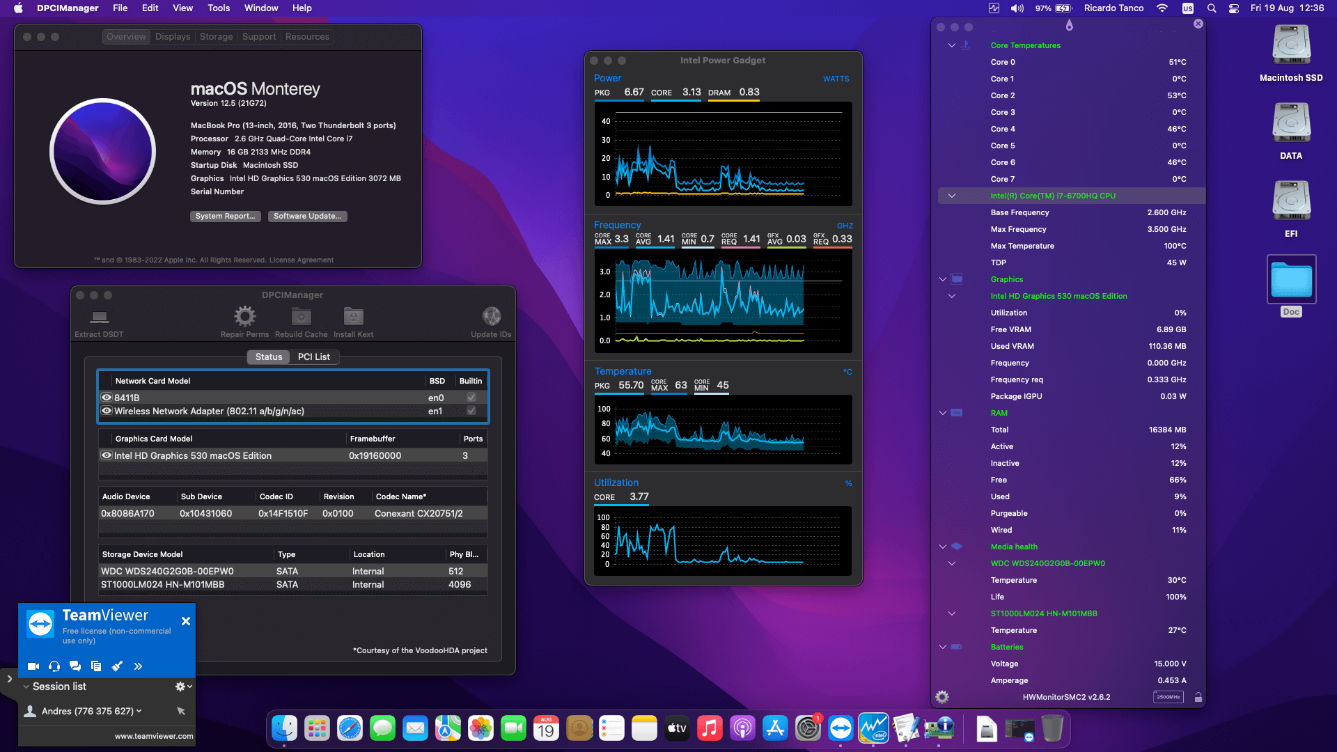 Success Hackintosh macOS Monterey 12.5 Build 21G72 in Asus ROG GL552VX-CN228T